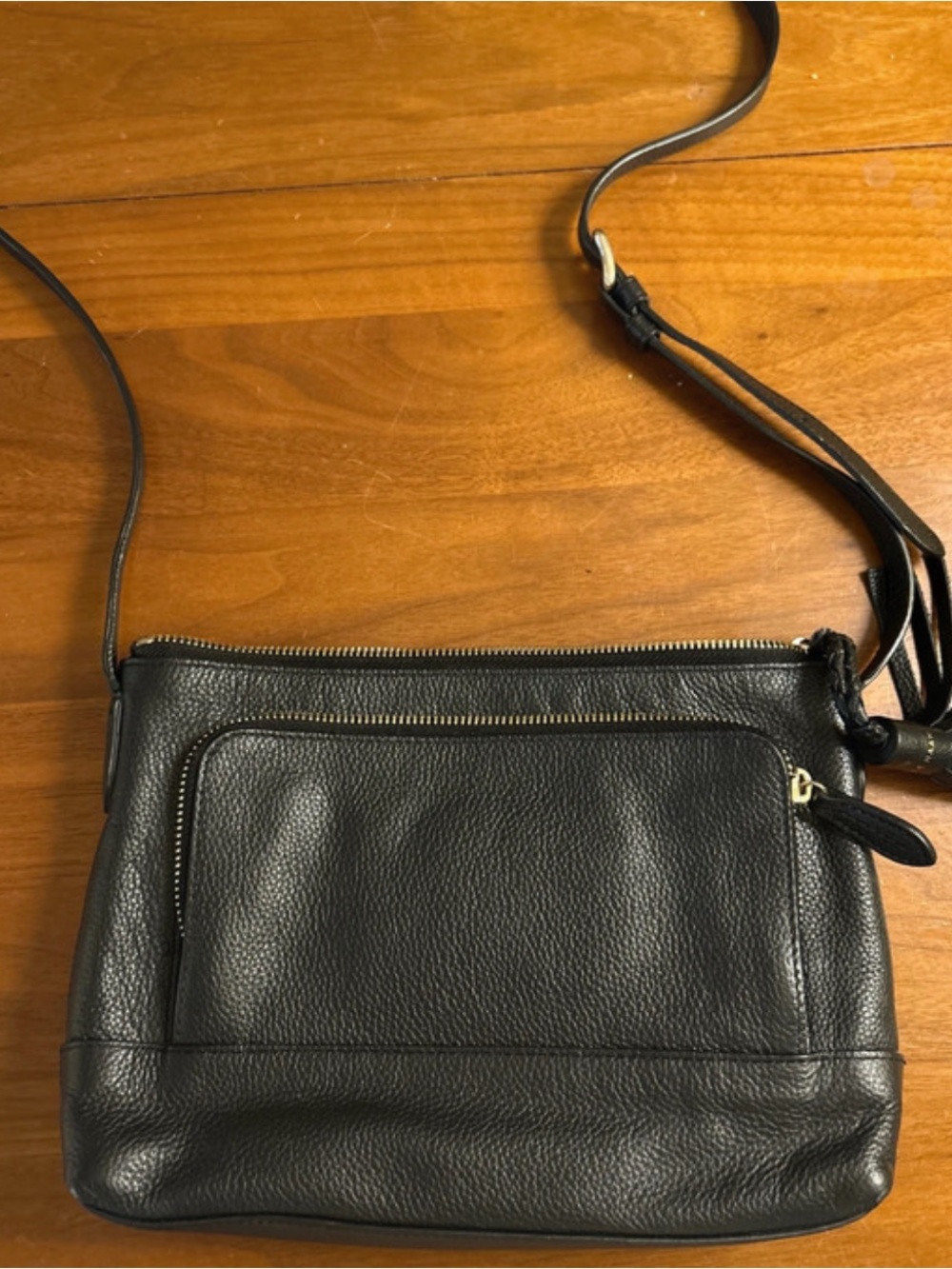Cole Haan Navy Leather Crossbody with Tassel Accent - Picture 2 of 8